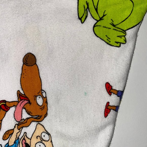Rugrats Nickelodeon White Graphic All Over Cropped Crop Shirt 90s Womens Small - Picture 4 of 14